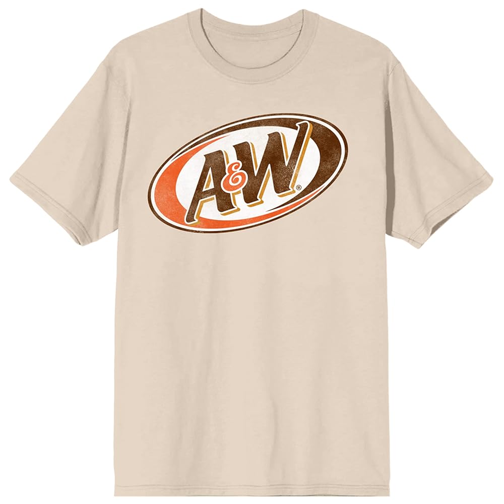Amazon.com: A&W Vintage Logo Unisex Natural T-Shirt-Small