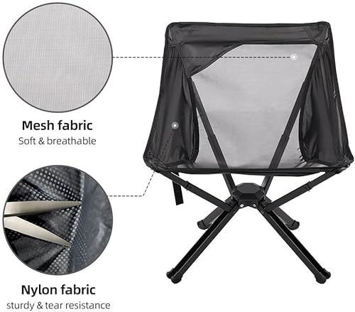 Miniatura 6 de Silla de camping portátil  Silla plegable compacta y ligera  Soporta 330 libras  Playa, camping, mochilero, senderismo, pesca, caza  Bolsillos