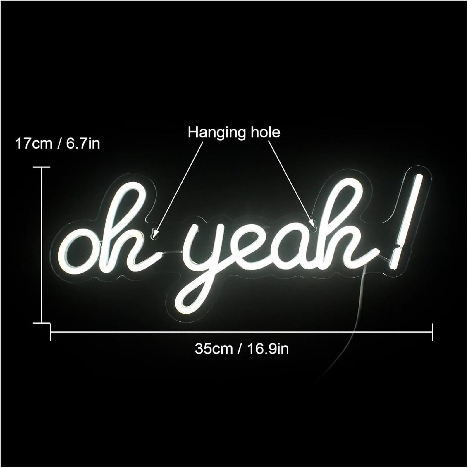 "Oh Yeah" Decoración de pared neón LED para habitación, momento juego