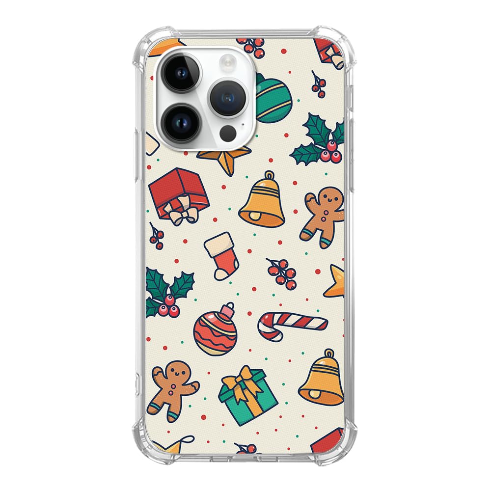 Lemifelgby Christmas Festive Case Compatible with iPhone 15 Pro, Cute Christmas Noel Gifts Phone Case for iPhone 15 Pro, Cool TPU Protective Phone Case Cover
