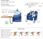 MTWML Hook On High Chair with Tray,Portable Baby High Chair That Attaches to Table,Clip On Fast Table High Chair for Babies and Toddlers.Baby Feeding Seat for Dining Table and Counter(Stripe-Blue)