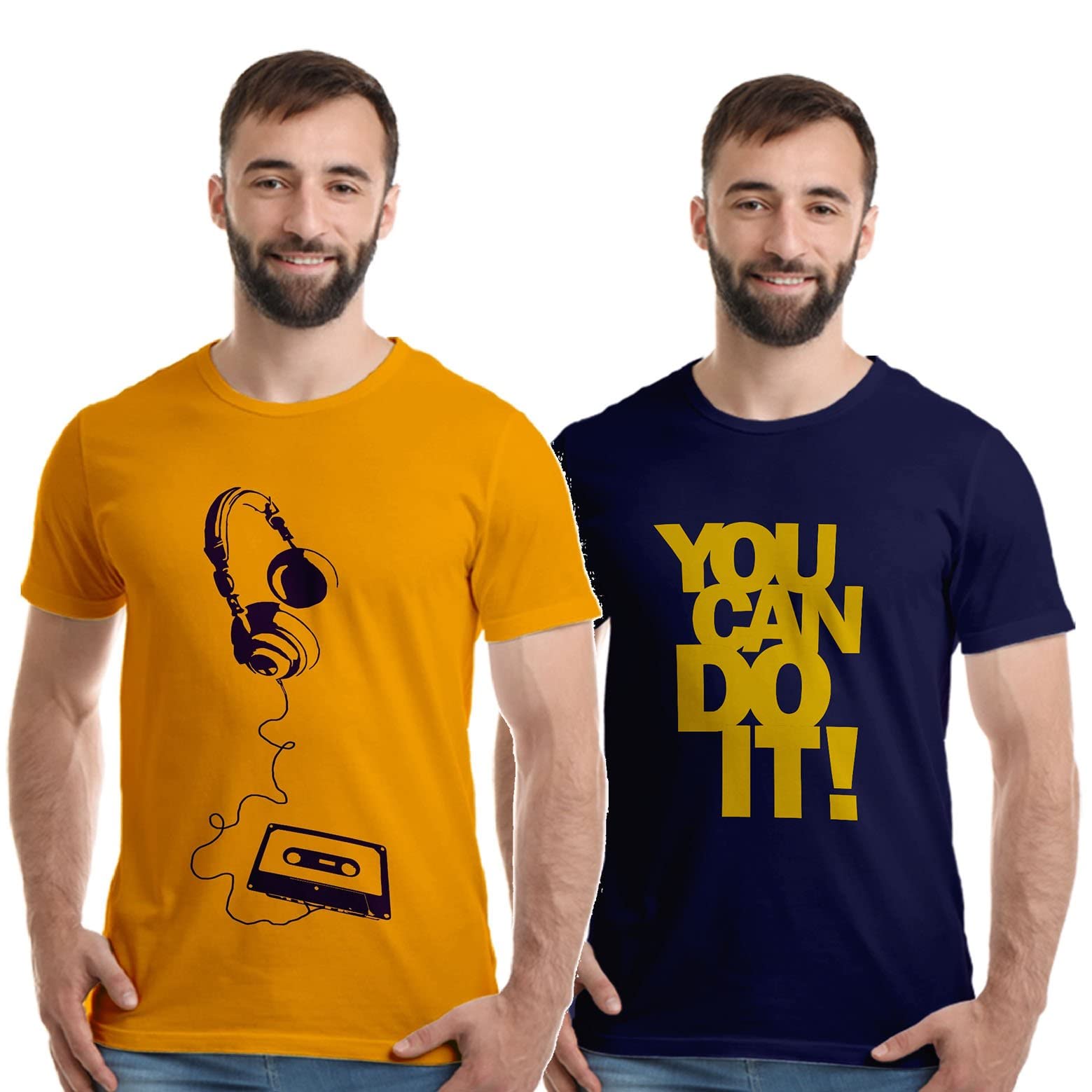 BoodbuckPack Of 2 Printed Cotton T-shirt
