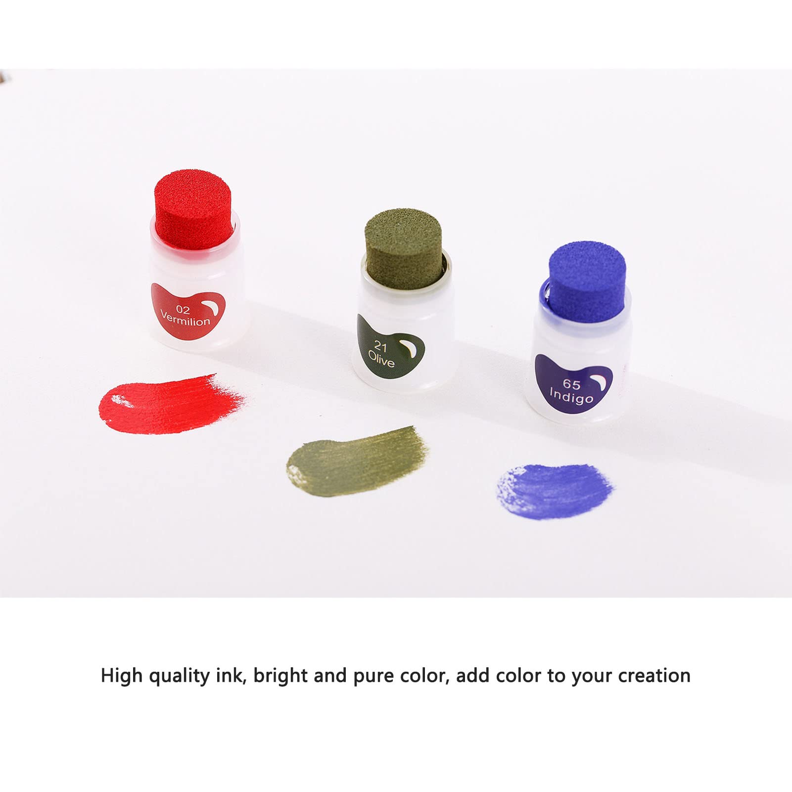 Pousquettes d'encre, pades à base d'eau de 35 couleurs, pas d'encre d'artisanat pour empreintes digitales, pad éponge, couleurs vibrantes avec boîte de rangement pour argil