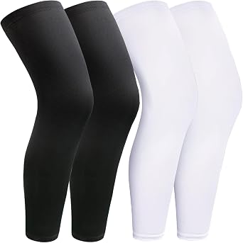 smilixin 2 Pairs Leg Sleeves,Full Leg Compression Sleeve for Men Women,Long Knee Sleeve with Anti-slip Silicone Strips