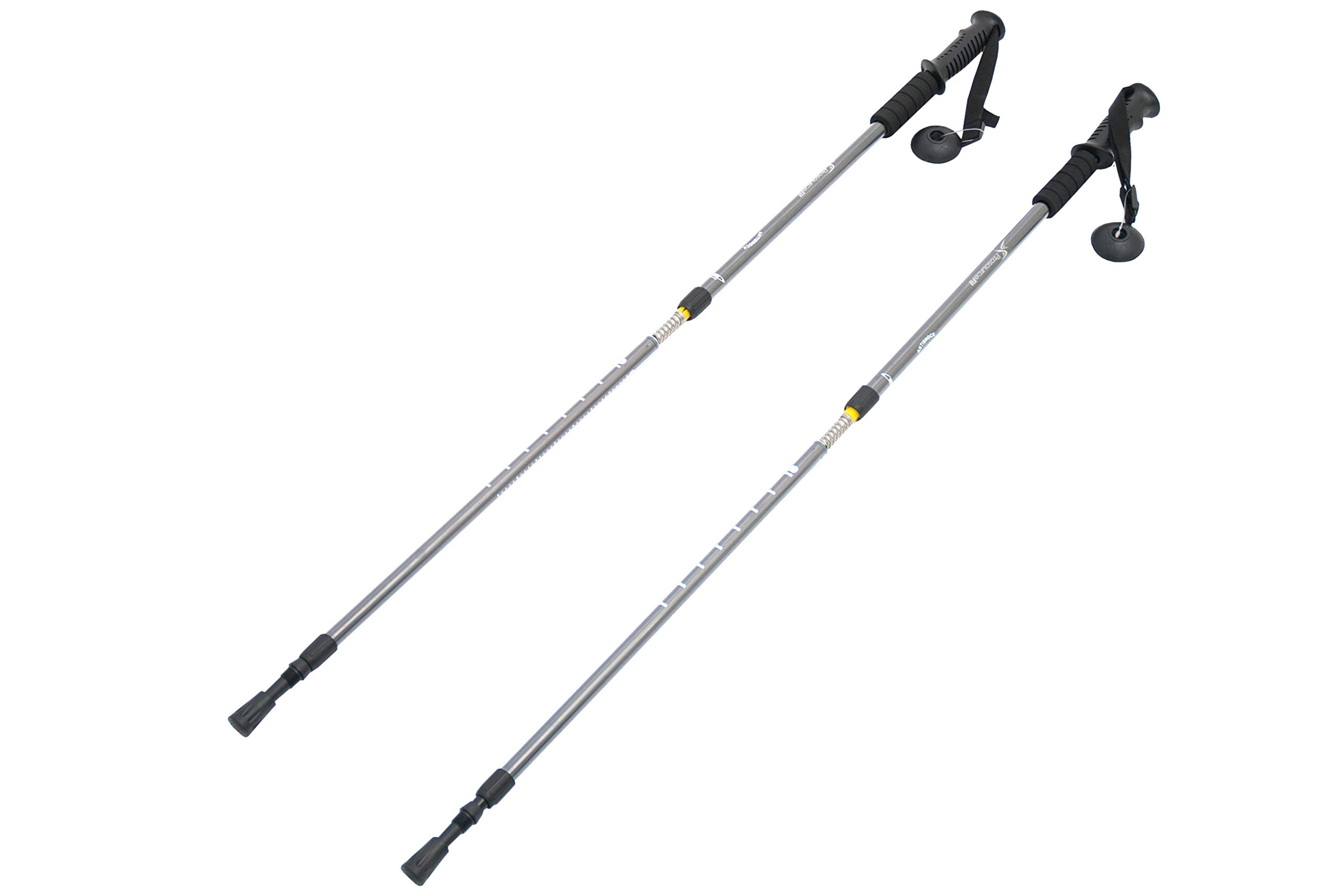 Prosource Fit Anti Shock Trekking/Walking/Hiking Poles with Compass (Set of 2)