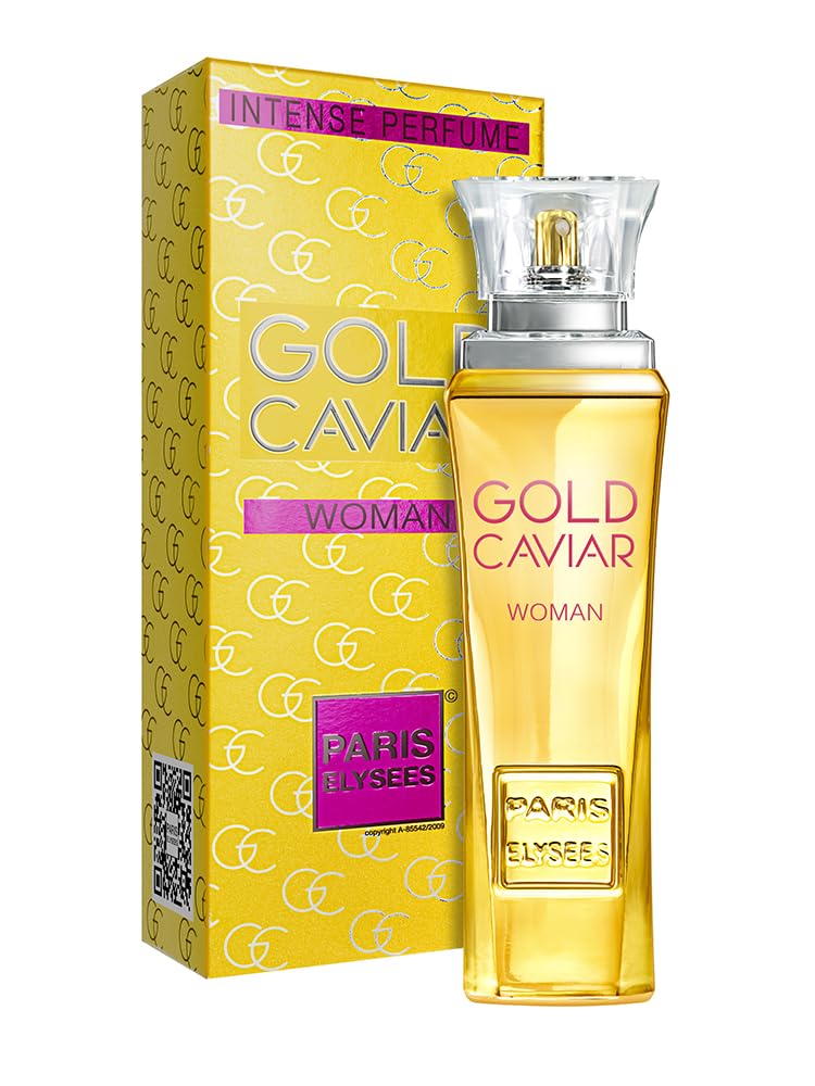 Paris Elysees Gold Caviar Perfume for Woman, Floral, Fruity, and Oriental Fragrance, 100 ML, Chemical-Free, Natural,Strawberry,Rose, White Musk, Jasmine, Amber, and Sandalwood Notes-image-36