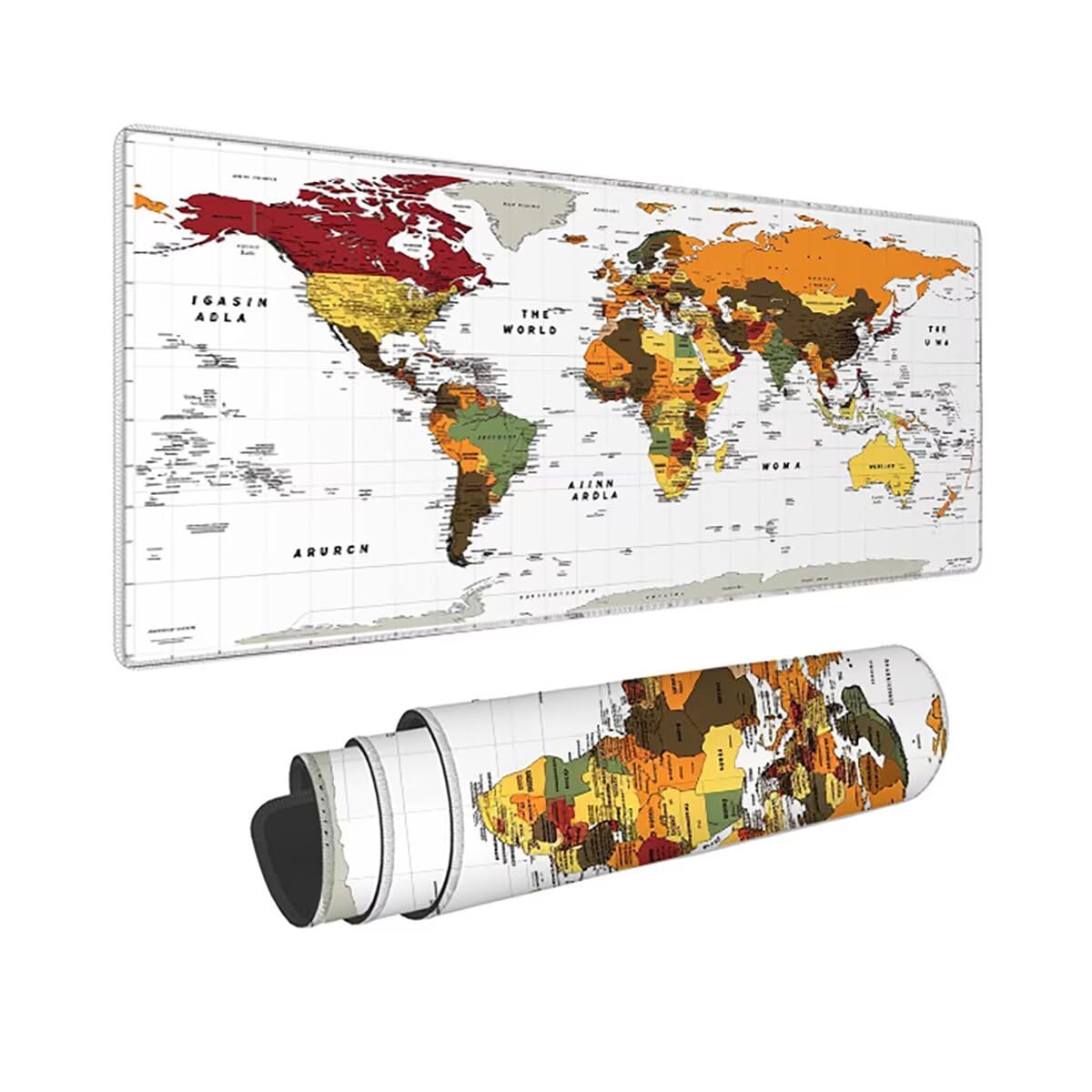 Alfombrilla Ratón Gaming XXL, Gaming Mouse Pad 1500x800x3mm, Protector Escritorio Antideslizante, Alfombrilla de Ratón Mundo Mapa Mousepad Grande, Tapete Raton para Jugadores de PC Oficina LMDT2434