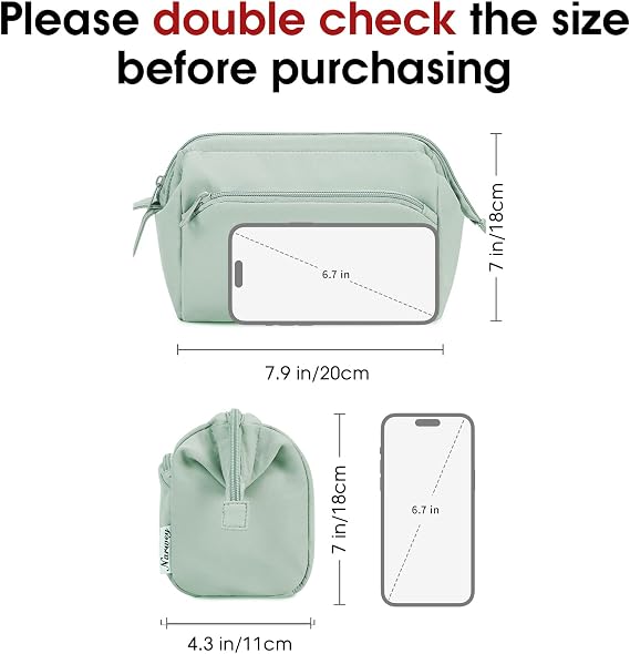 Narwey Makeup Bag, Travel Toiletry Bag, Wide-Open Wash Bag for Women | Portable Washbag with Pockets, Well-organized Cosmetic Organizer for Travel Essentials, Water-resistant, Vibrant Colors, Gift