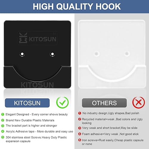 Miniatura 4 de Soporte de pared para barra de cortina de ducha, soportes de retención de poste de tensión de baño con cinta adhesiva para pegar rápidamente y