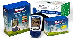 Monitor Lipídico Mission + 25 Tiras de Colesterol + 100 lancetas NR32 23G