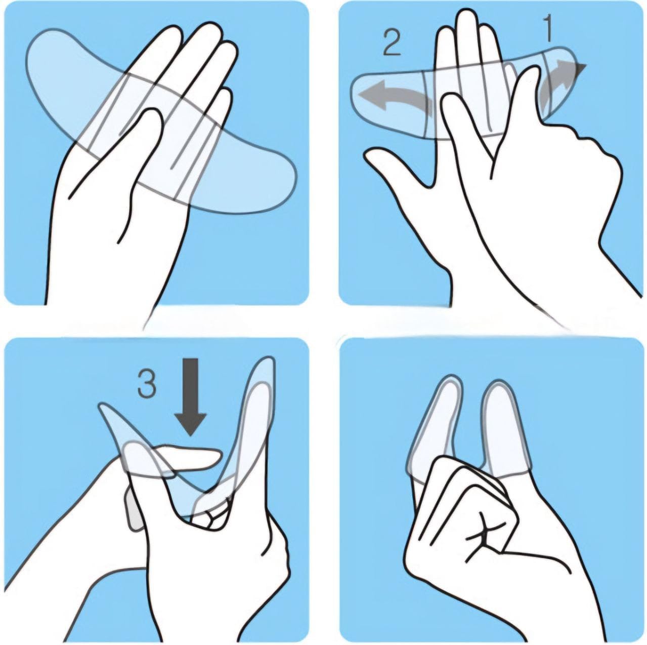 Finger Nap Disposable Food Gloves – Clear Vinyl Finger Covers for Eating Greasy Foods like Chicken, Pizza, Donuts (500 Pieces)