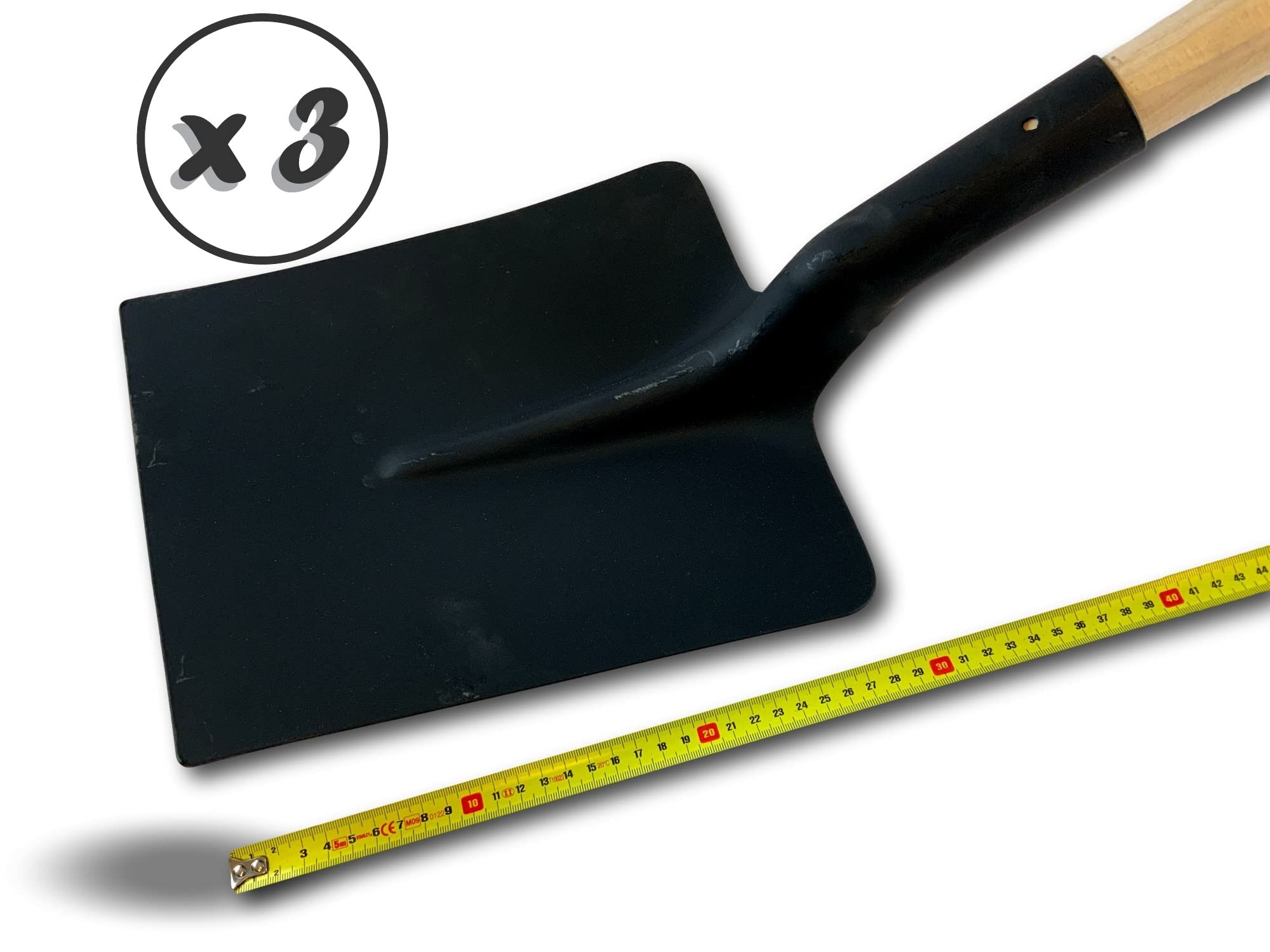 Zestaw 3 łopatek do tarasu | Drewniany uchwyt 110 cm wyprodukowany we Francji | Stalowa końcówka kwadratowa | łopatka | kopanie korzeni skrobanie powierzchni | Narzędzie ogrodnicze | Kibros PELCARMX3