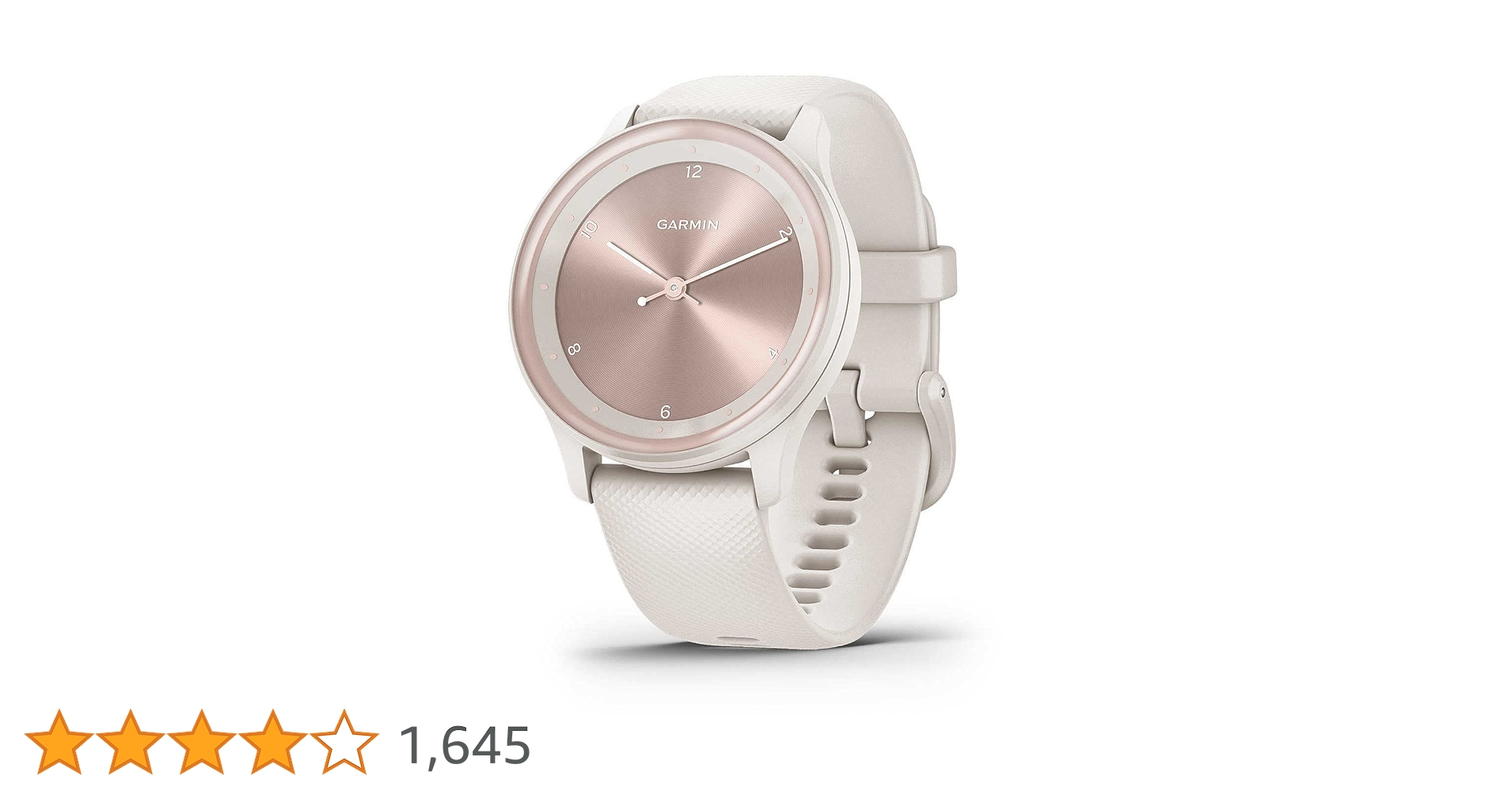 【GARMIN】 VIVOMOVESPORT Peach / Ivory Garmin vivomove Sport Ivory Silicone Band with Peach Gold