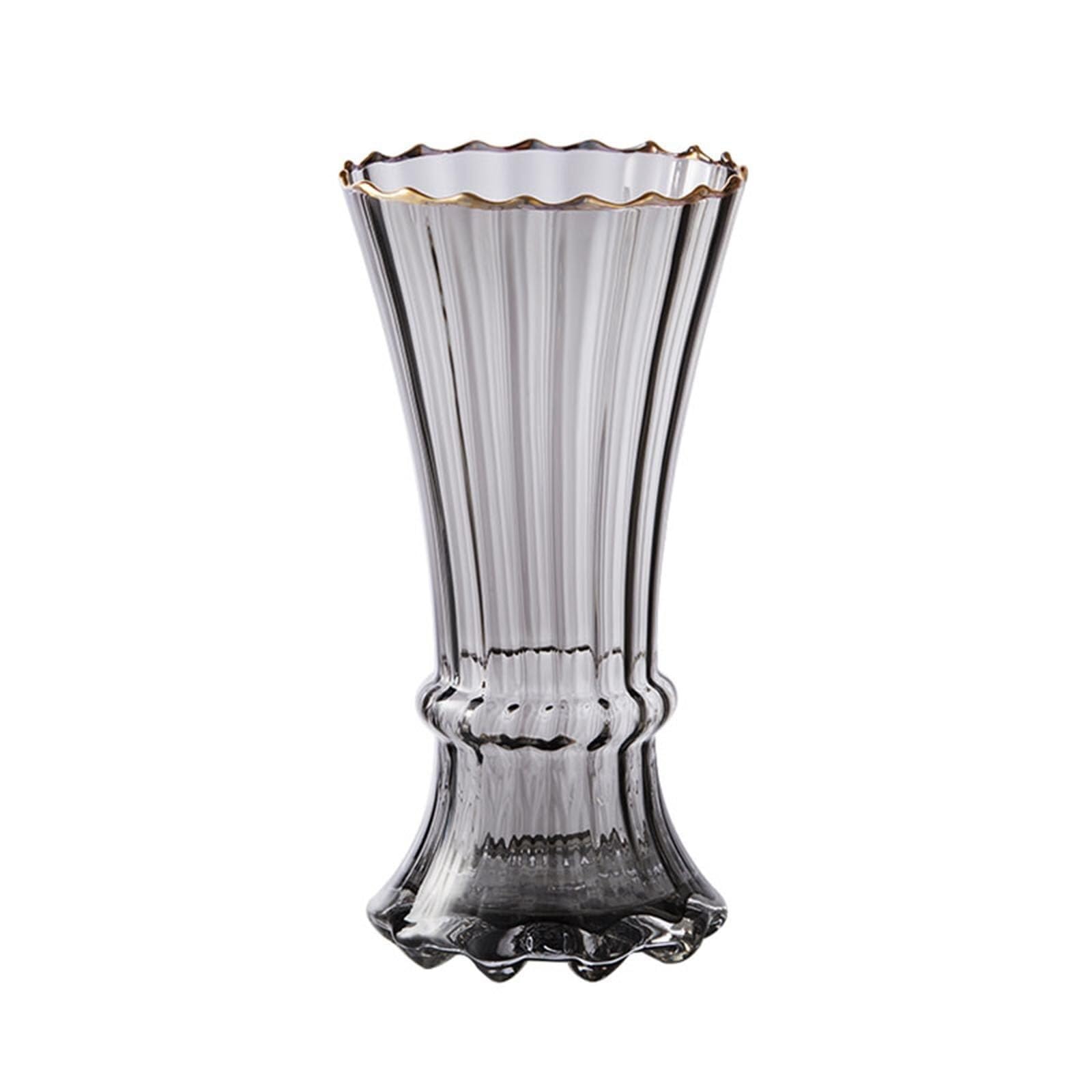 Entryway Decor Glass Vase for Flowers Home Decor for Dining Table Center Decoration Unique House Gifts(Gray B1)