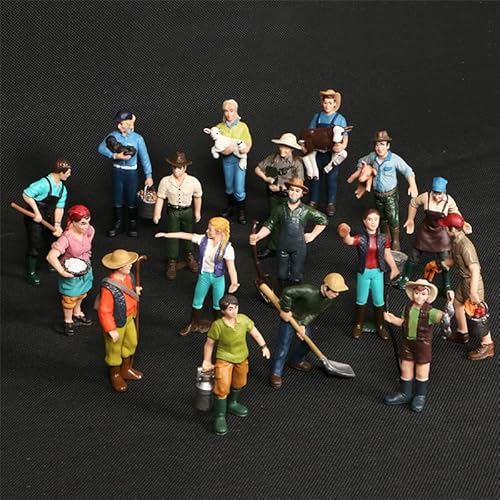 Bberwite 16Pcs Little Farmer People Figures Realistic Hand Painted Farmer People Figurines Plastic Farm Keeper Figurines Preschool Educational Learn Cognitive Christmas Toys For Kids #TOP2