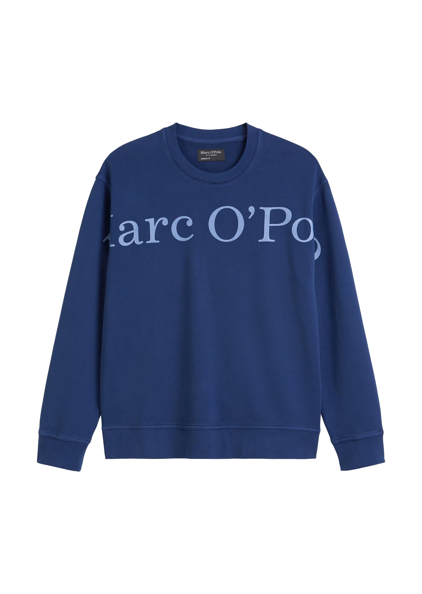 Marc OߴPolo Men's Organic Cotton Sweatshirt with Round Neck, Blue (Iris Ink), M