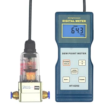 Handheld Digital Dew Point Meter High Accuracy, LCD Display, Fast Response, Memory Function, Ideal for Labs, Offices & Warehouses