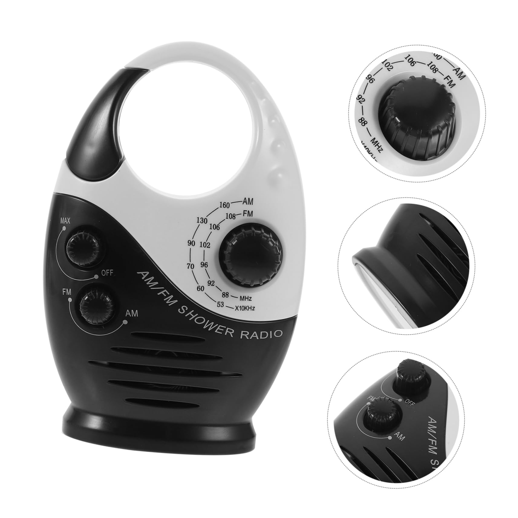 Uonlytech Wasserdichtes Duschradio Mit Tragbarem Lautsprecher Und Griff Kompaktes Mini Radio Für Badezimmer Dusche Und Outdoor Batteriebetriebenes Bad Radio Für Zuhause Und Büro