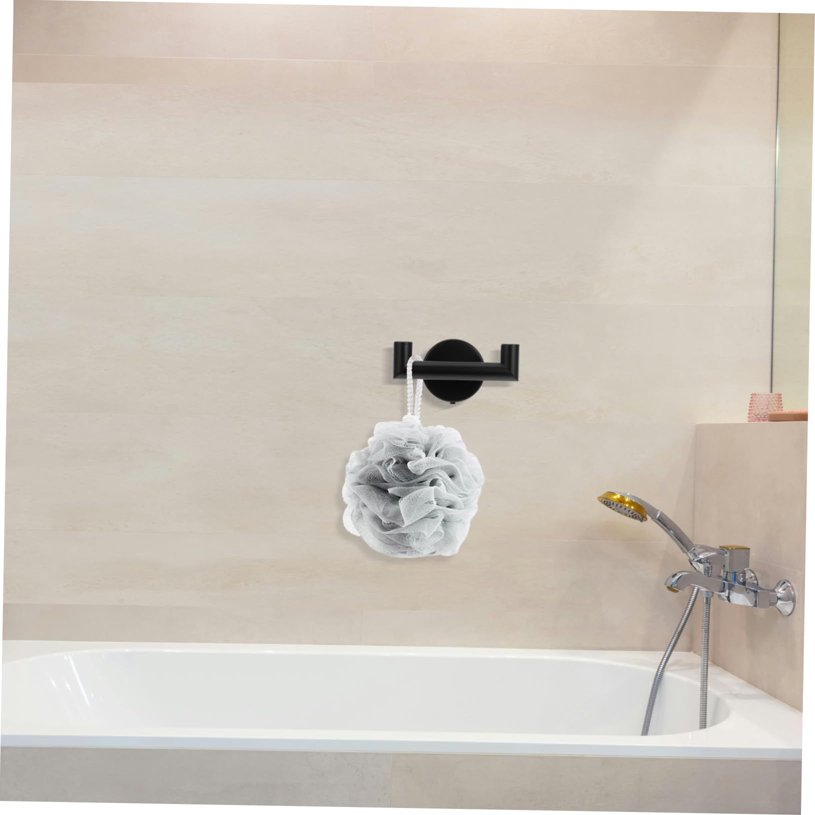 Holibanna 2piezas Ganchos Dobles Toalla Acero Inoxidable Ahorran Espacio Fácil Instalar Ducha Baño