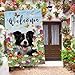 Ganshan Bi West Highland White Terrier Westie Welcome Spring Summer House Flag for Outside Dog Colorful Flowers Yard Flag Banner 28X40 Inch Double Side