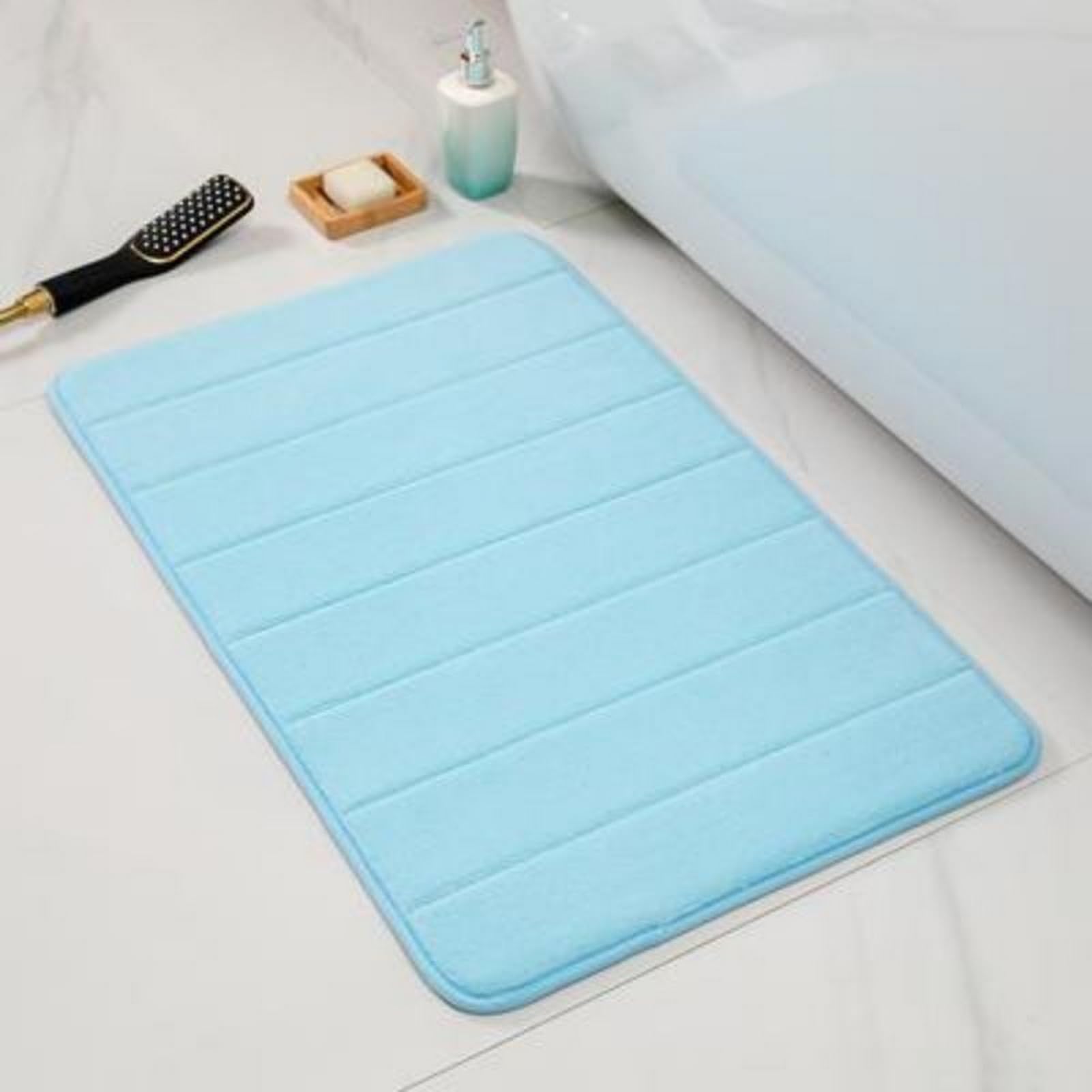Tapis de bain bleu clair 50x90 cm en mousse à mémoire de forme pour la maison