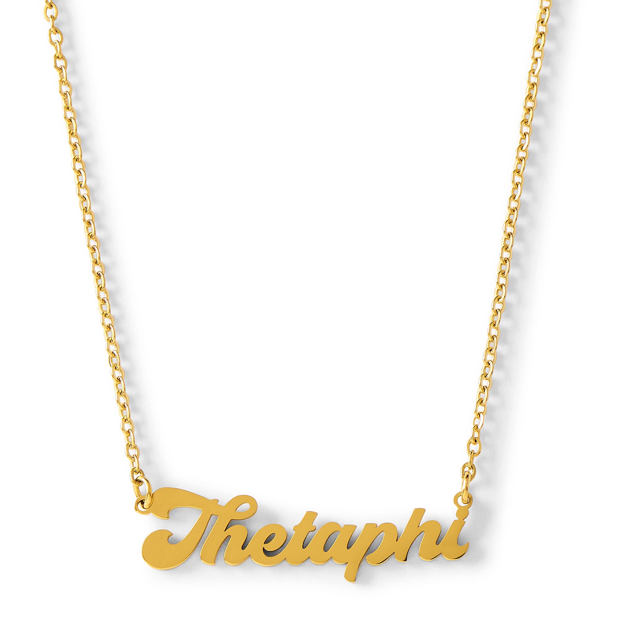 Sorority ShopTheta Phi Alpha Necklace — Retro Font Design with 18K Gold Plating, Theta Phi Alpha Gifts for Women, One Size, Stainless Steel, No Gemstone