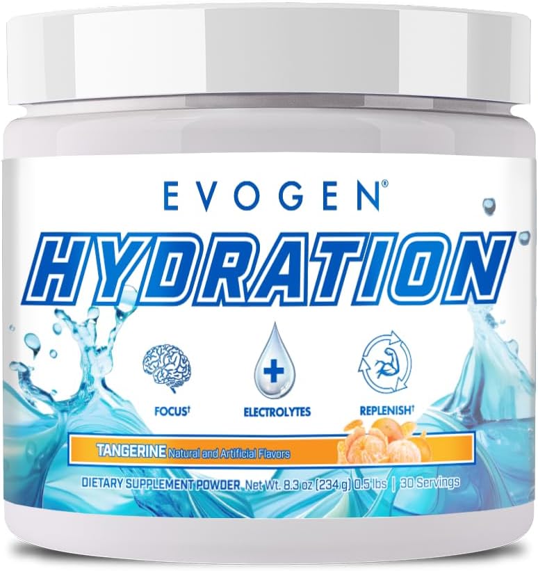 Evogen Hydration - Electrolytes Powder | Sugar-Free Electrolyte Powder Supplement for Hydration, Energy, and Recovery | Coconut Water, B Vitamins, Potassium | Tangerine | 30 Servings