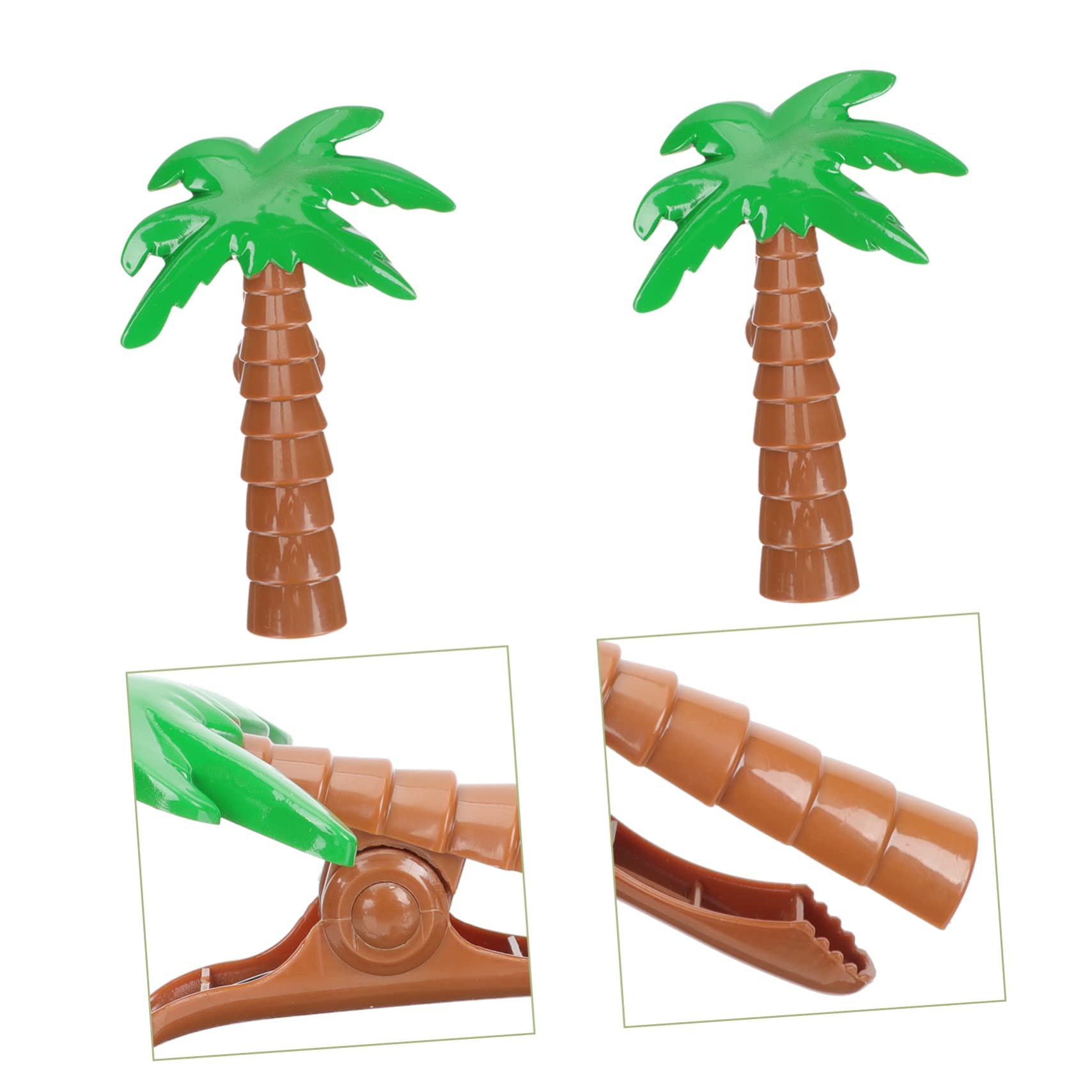10pièces Clips De Serviette De Plage Forme De Palmier Pinces à Serviette Anti-Vent pour Chaises Longues Accessoires De Piscine Et Plage