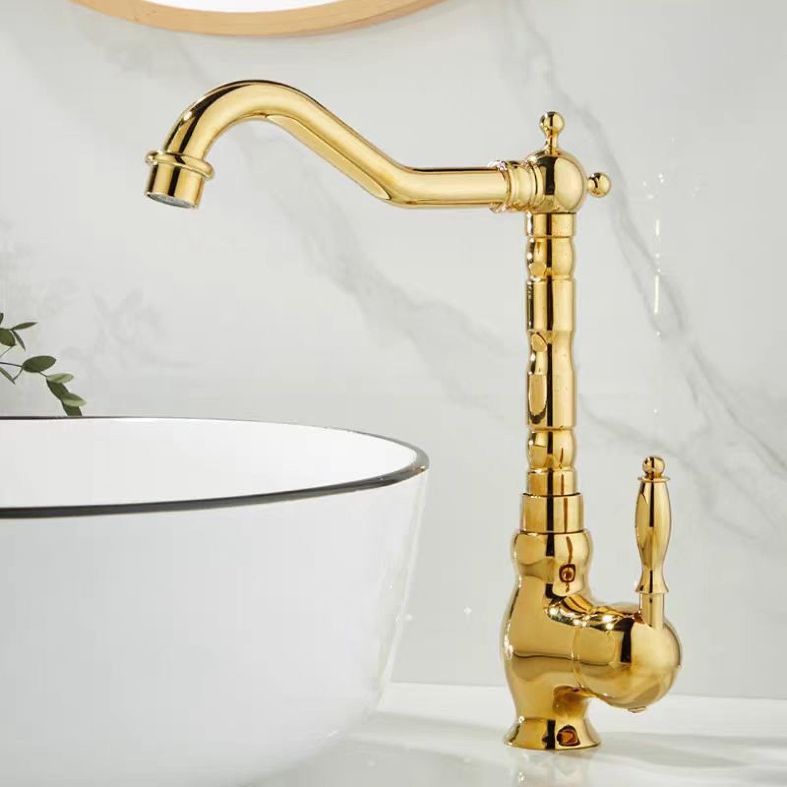 All-Copper Kitchen Hot and Cold Water Sink Faucets