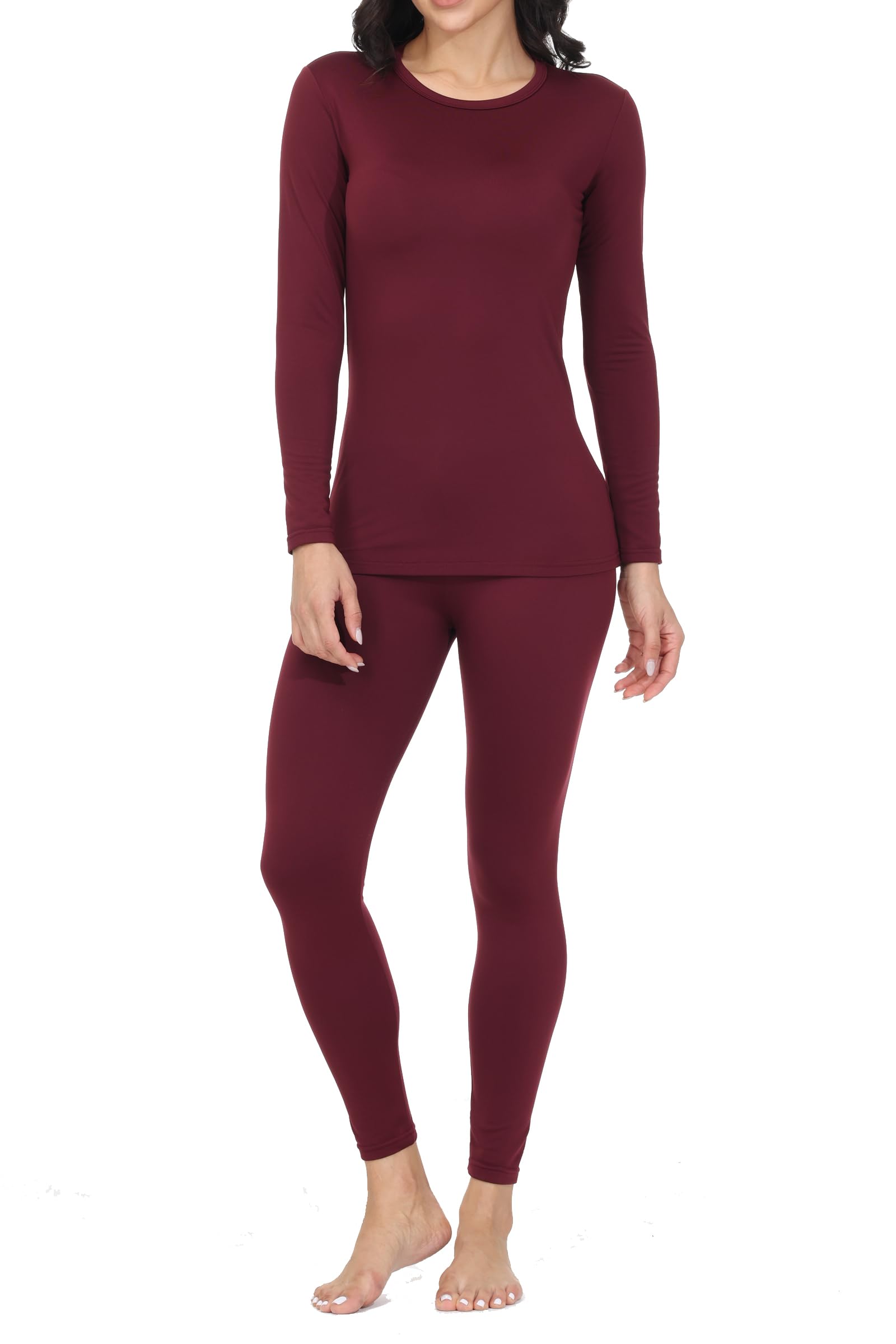 Long Johns Thermal Underwear for Women Base Layer Petite/Regular/Tall Top Bottom Sets Cold Weather Winter