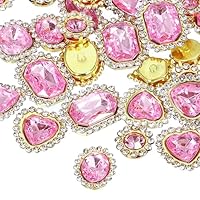 PATIKIL 200 Pezzi Strass A Fiore In Vetro 14mm Marrone Chiaro – Da Cucire Per Abiti, Scarpe, Fai Da Te - 2
