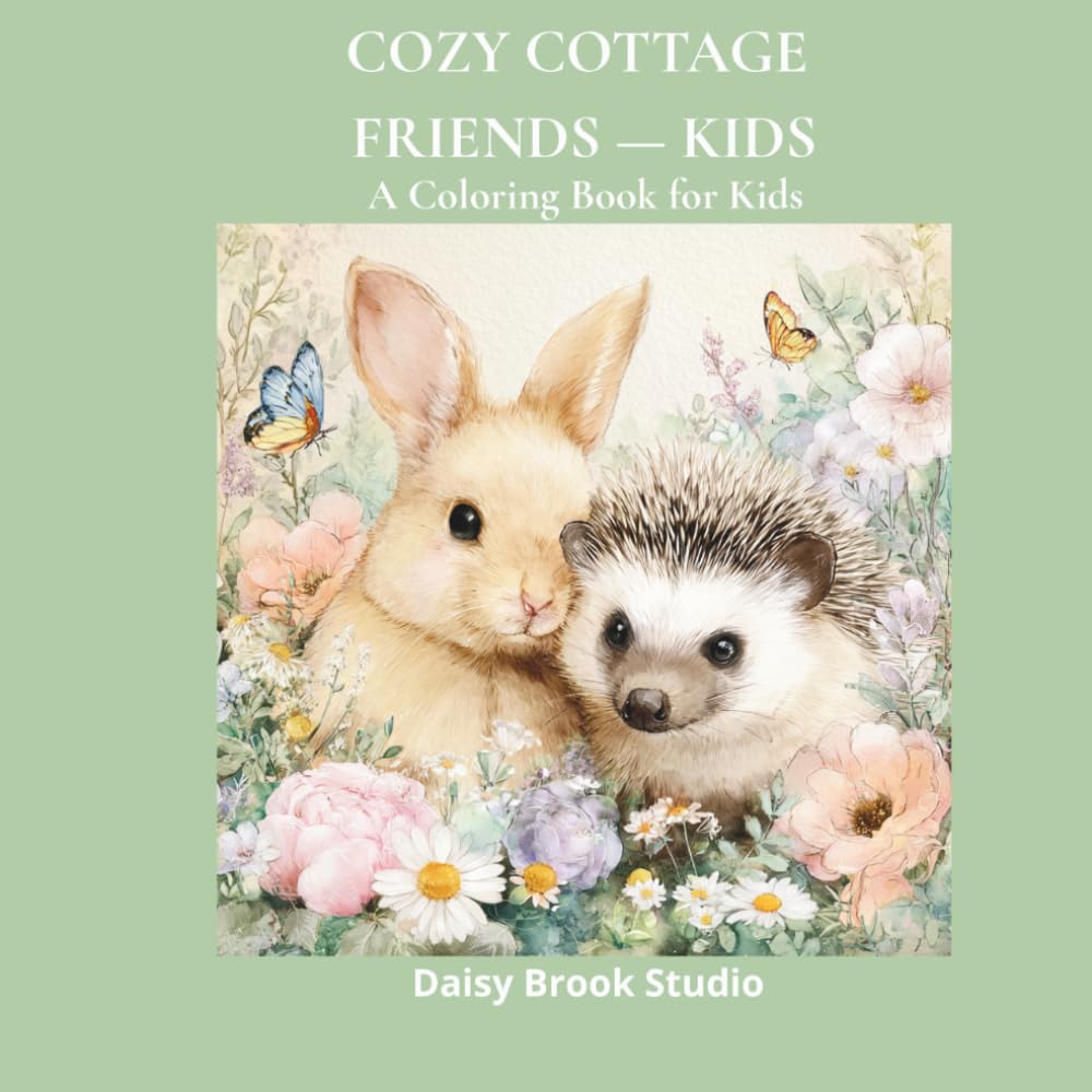 Cozy Cottage Friends: A Coloring Book for Kids with Cute Animals in Cozy Country Scenes (Kids Coloring Books)