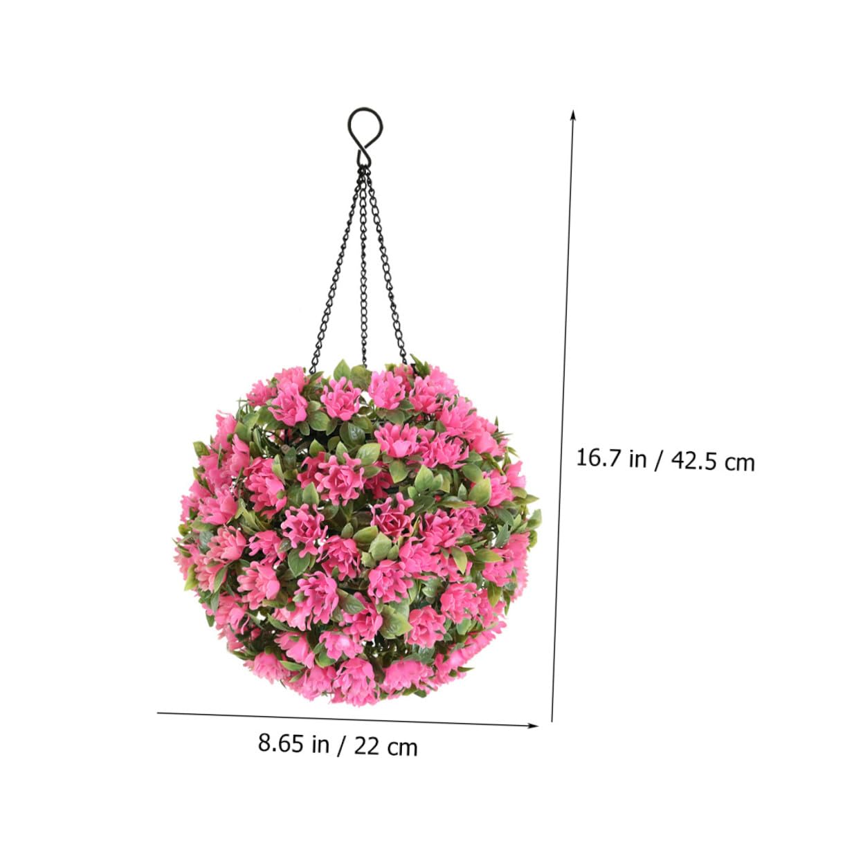 Artibetter Solarbetriebene LED Hängekugel aus Rosa Formschnitt Blumen und Kunststoff für Garten und Hochzeitsdekoration mit Realistischer Optik