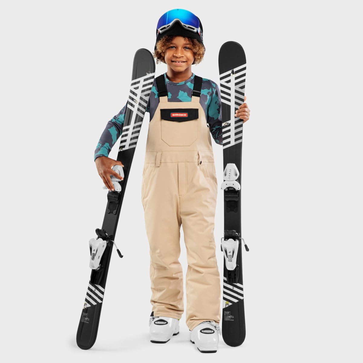 SIROKO Pantaloni sci e neve Native Beige Ragazzi e Ragazze 7-8 (128 cm), beige, 7-8 (128 cm)