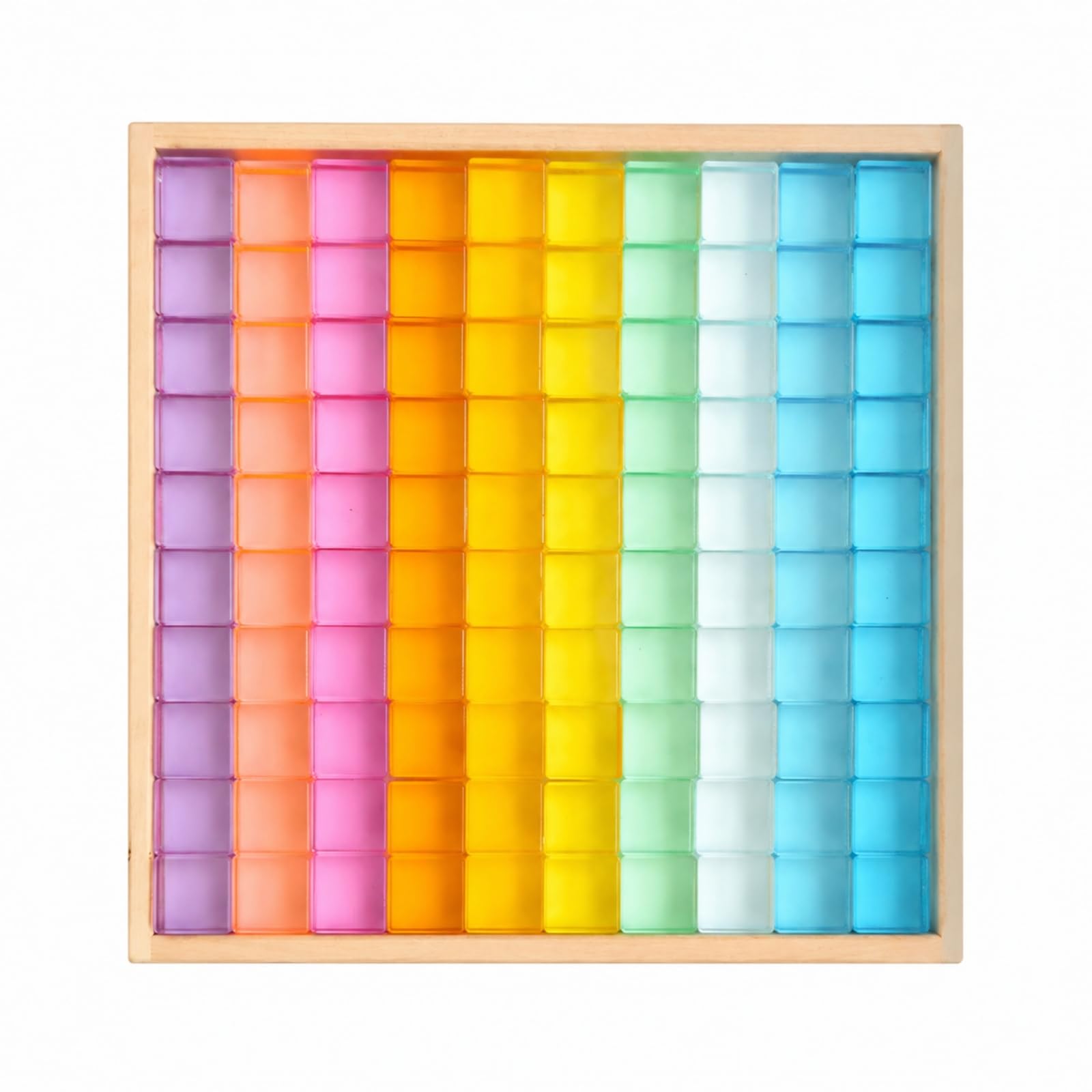 100 Pezzi Acrilici Trasparenti con Vassoio Espositore Trasparente Cubetti Trasparenti in Acrilico Creativo per Bambini Piccoli, Macaron