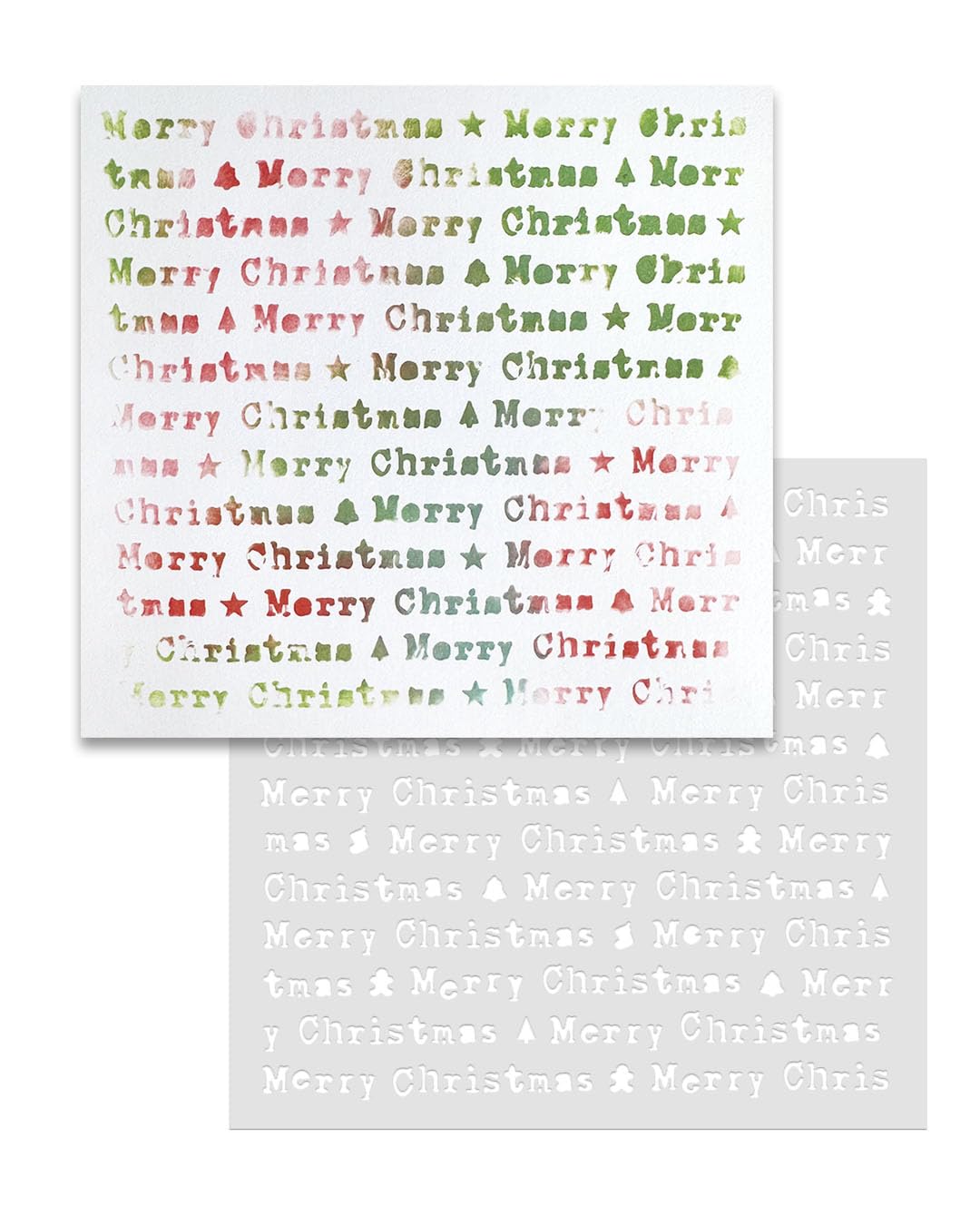 Emboss-Ink Stencil - Merry Christmas Type Stencil 6 x 6