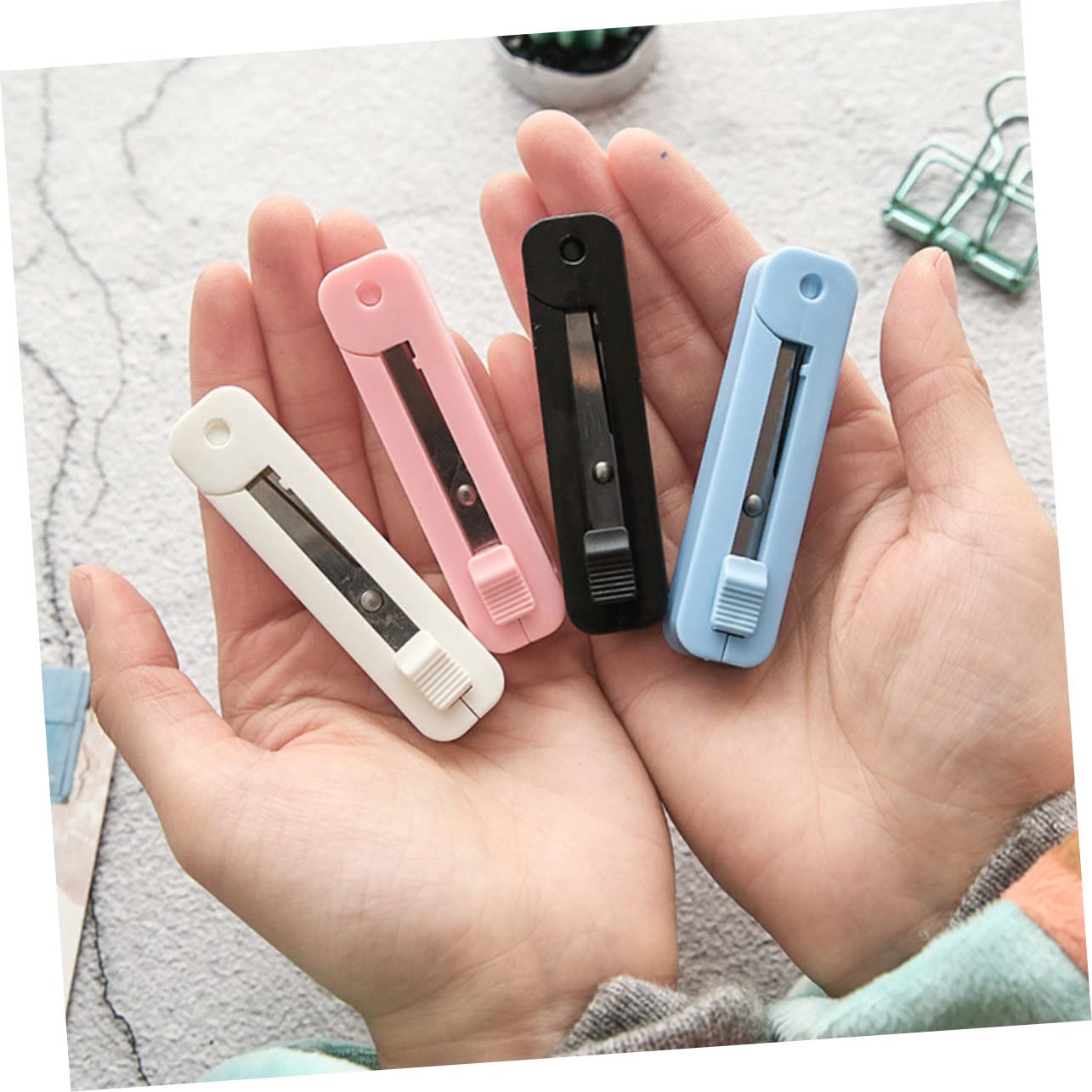 STOBOK 8piezas Tijeras Plegables Portátiles De Inoxidable Para Oficina Cocina y Manualidades Mini Cortadoras Seguras y Mixtos