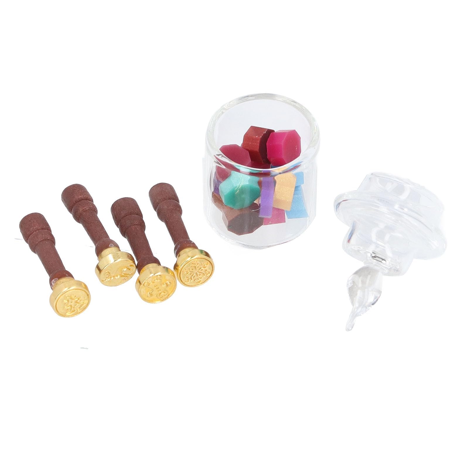 Set di sigilli per ceralacca per casa delle bambole, accessori per casa delle bambole, multiuso, innovativi, squisiti timbri per ceralacca in miniatura (motivo natalizio)