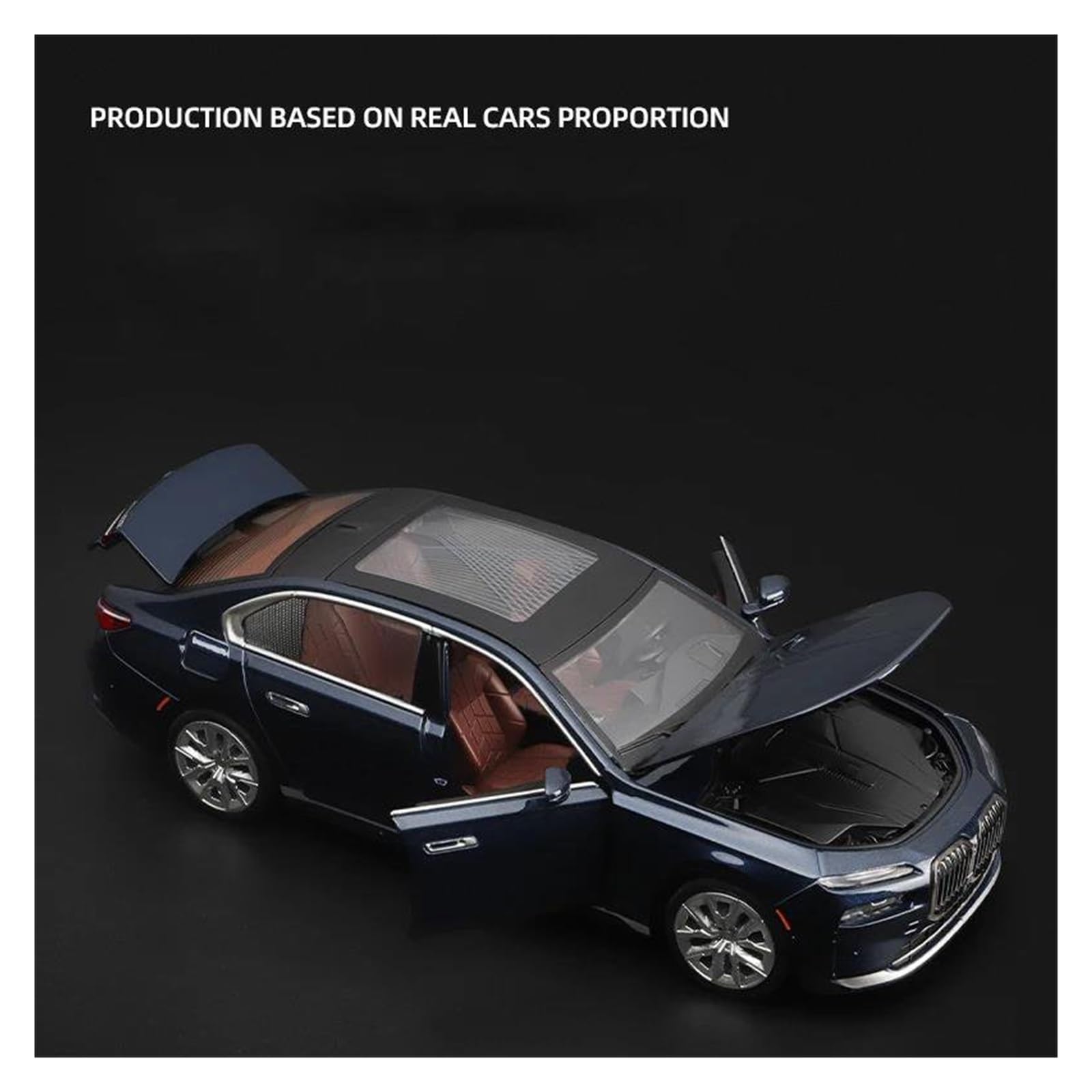 Modellino Pressofuso Auto in Scala 1:24 per BMW I7 G70 Modellino in Metallo Pressofuso per Auto(Rosso)
