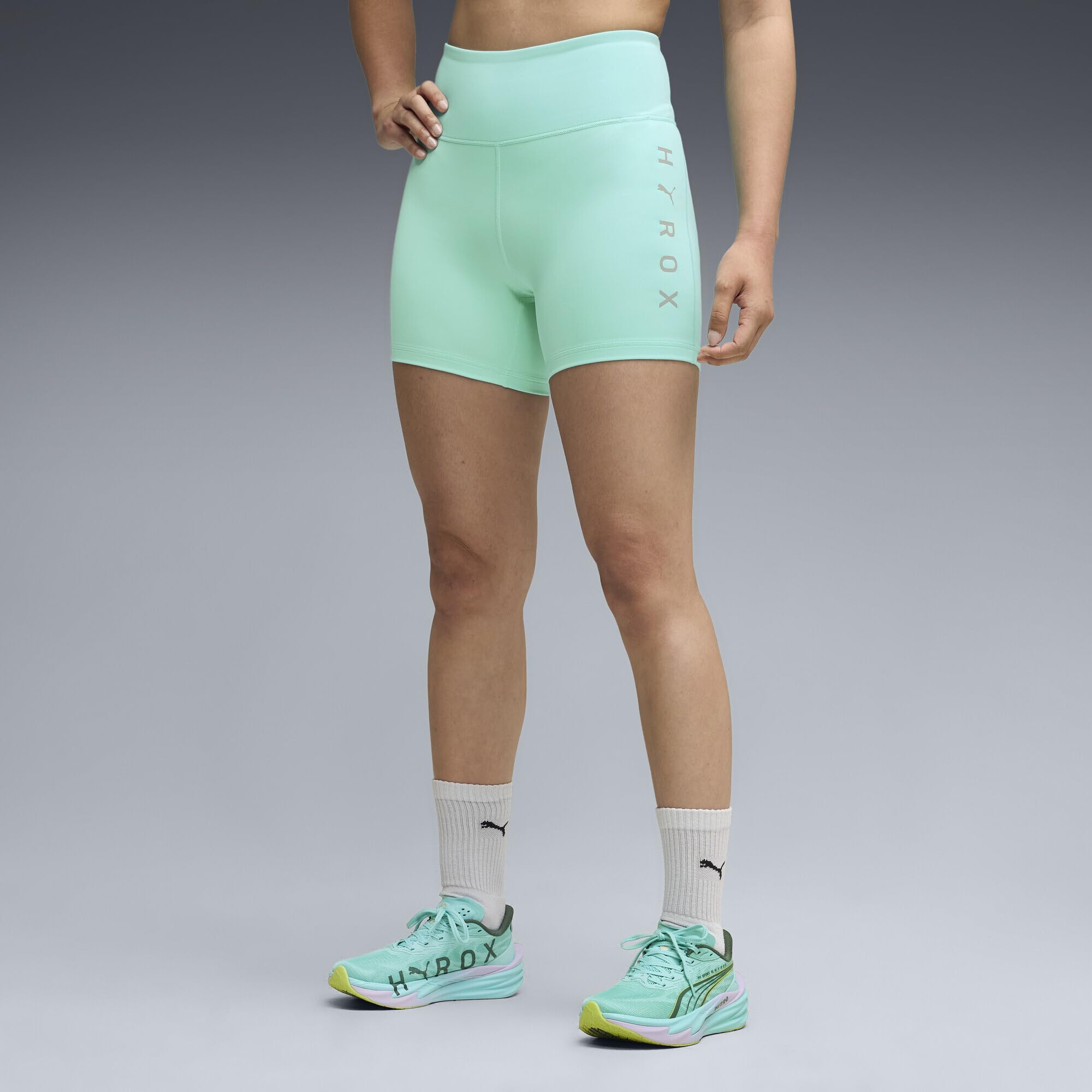 PUMA Damen x HYROX Essentials Radlerhose M, Intense Mint Green