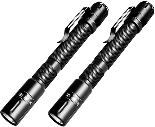 Miniatura 1 de Linterna de 3 modos, mini linternas pequeñas tácticas LED potentes lúmenes altos con clip, bolsillo portátil delgado antorcha compacta para