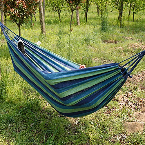 Algoma Travel Hammock Double Nylon, Portable 2 Person, 400LB Capacity (Green/Gray)