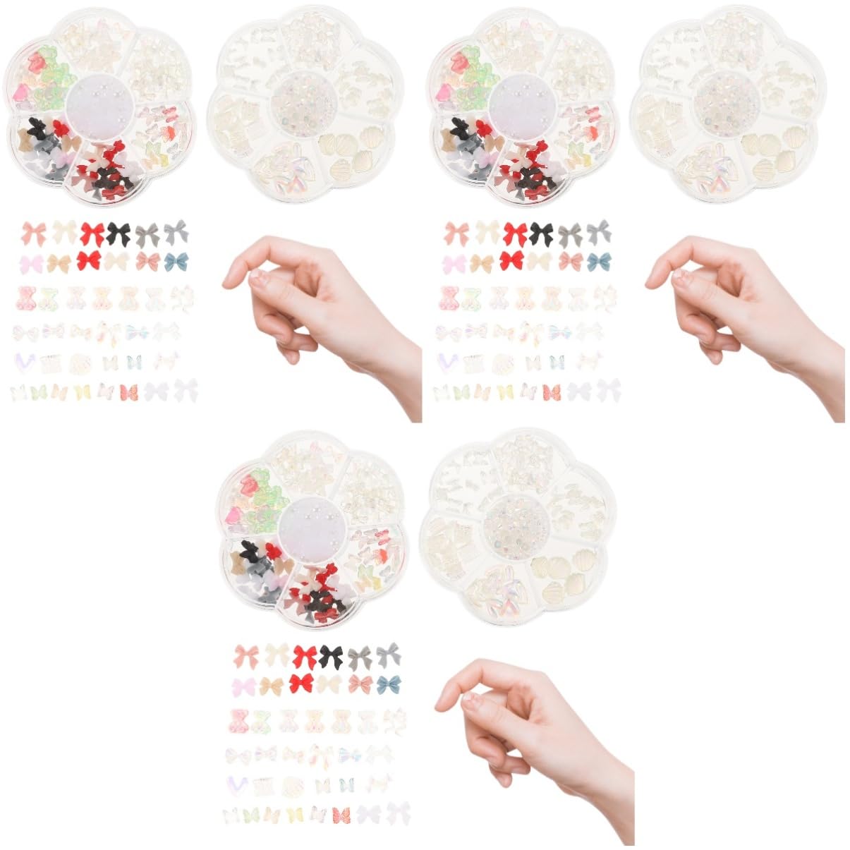 PACKOVE 3 Set Decorazioni Unghie A Con Accessori Per Nail Art Facile Applicazione Per Unghie Naturali E Artificiali Per Stili Unici E Personalizzati 2 Scatole*3