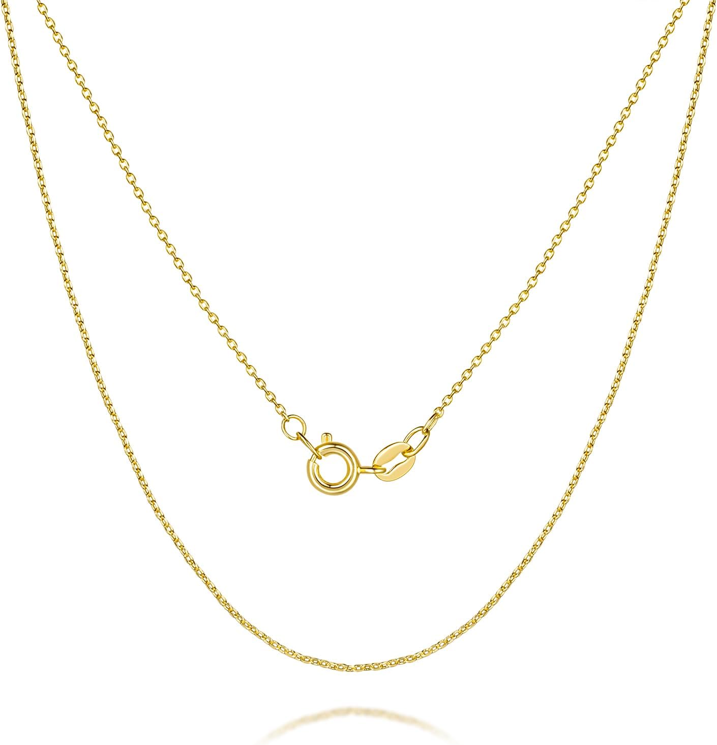 MONA MILANI14K Gold Necklaces for Women & Mens Necklace Gold Chain for Women Mens Chains Elegant Dainty 14k Necklaces thin Cable Chain Necklace Chains 1mm 16-26