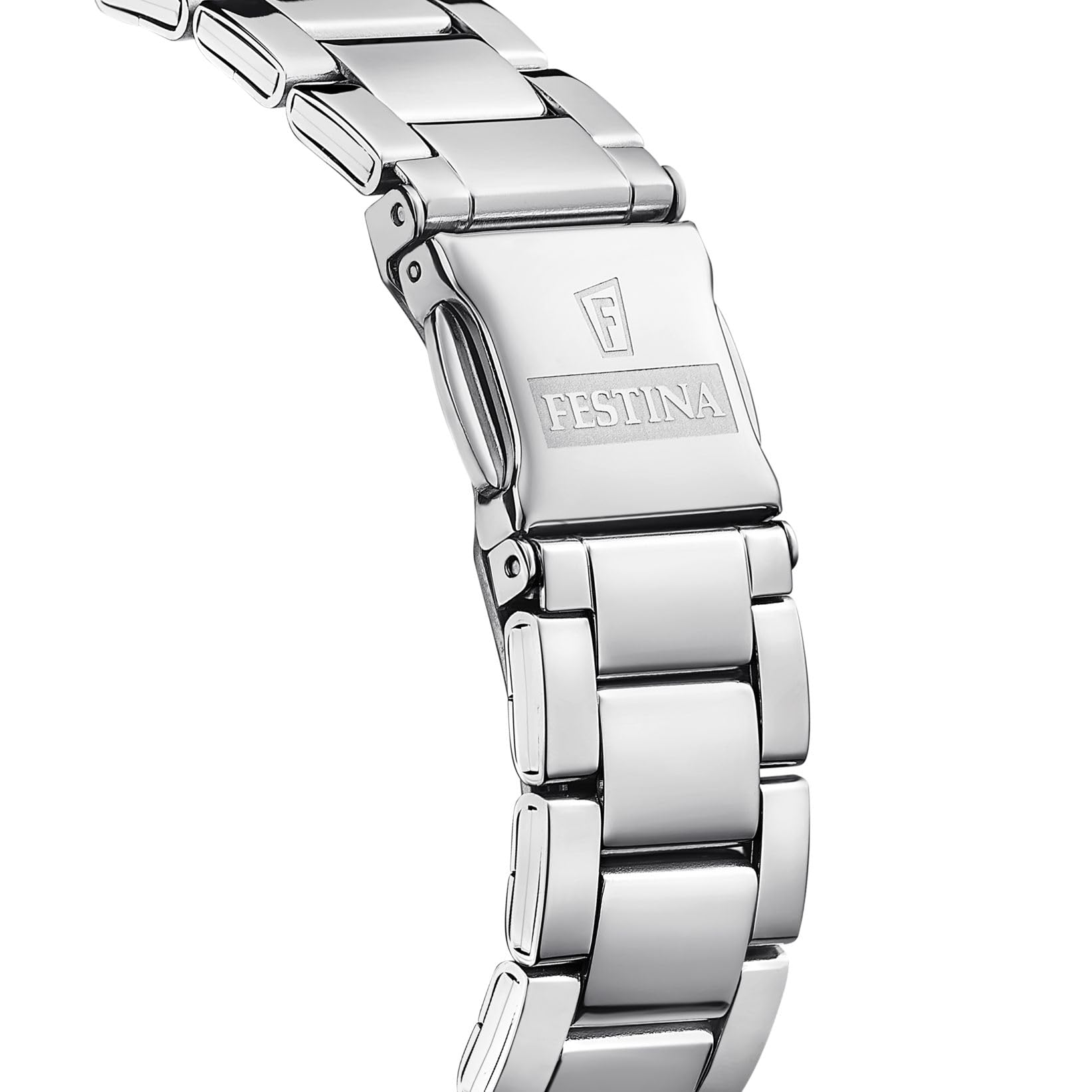 Festina Damenuhr Analog aus Edelstahl 316l Silberfarben | Quarzwerk, Widerstandsfähiges Mineralglas, Wasserdicht 5 ATM F20622/6, Boyfriend Collection