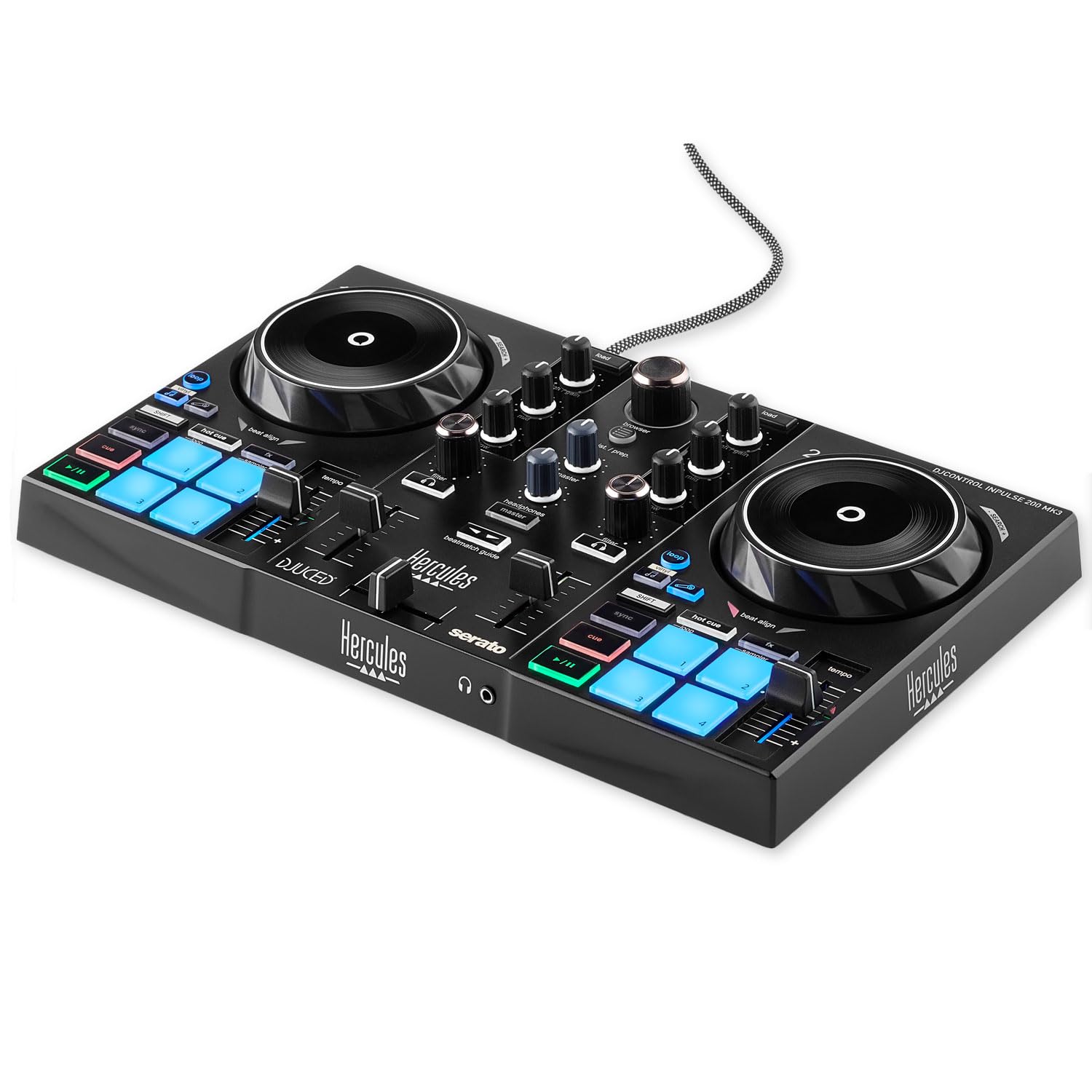 Hercules Inpulse 200 MK3 DJ-Controller mit DJ45 Kopfhörer