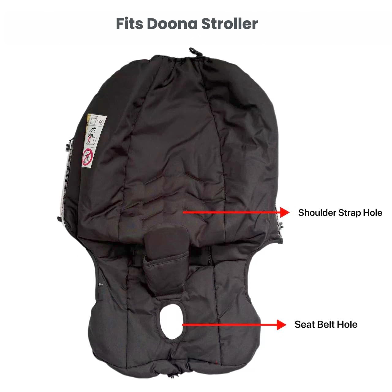 Coussin de siège de rechange pour poussette – Noir | Accessoire tiers compatible avec la poussette Doona – Fournitures pour bébé