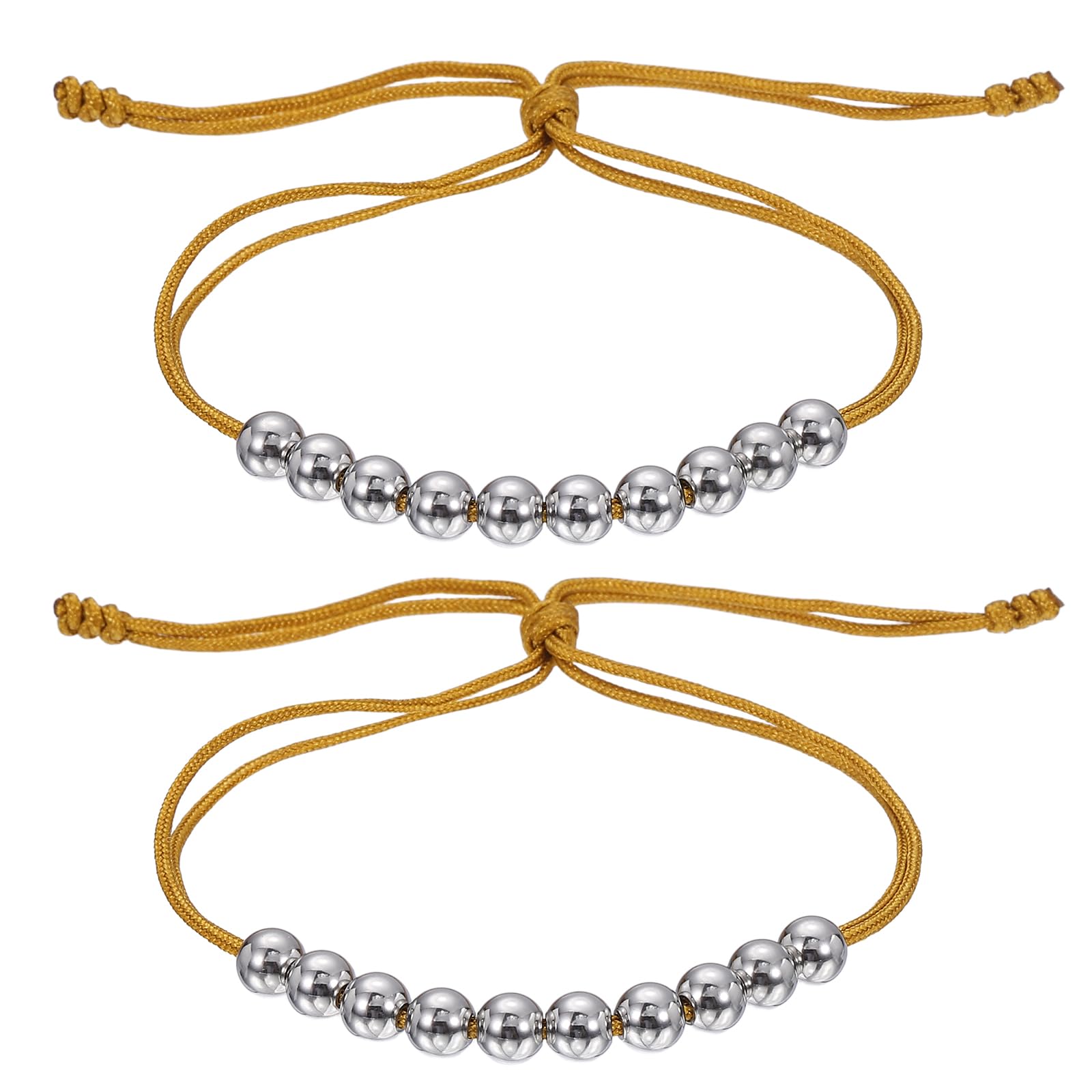 PATIKIL Golf Beads Score Counter, 2 Pcs Golf Stroke Counter Beads Easy to Adjust Golf Accessories for Women Men Golfer Strokes Count, Cream