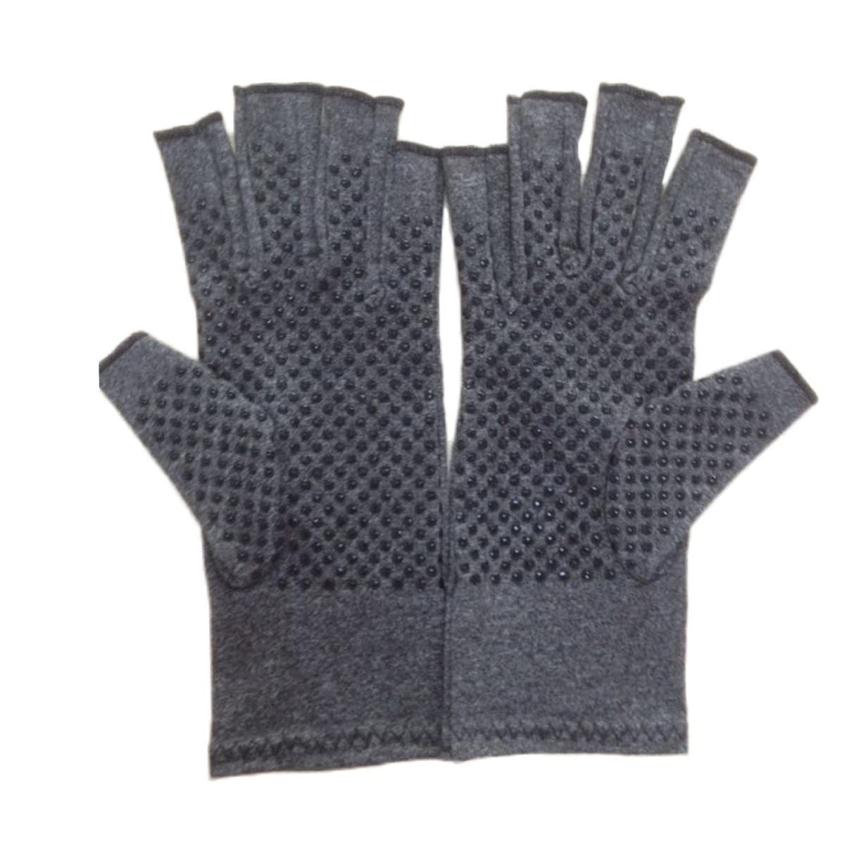 Healeved Tendonitis Gloves Open Thumb Grey Size s Relief Non Grip Elastic Compression Comfortable for Knitting Typing