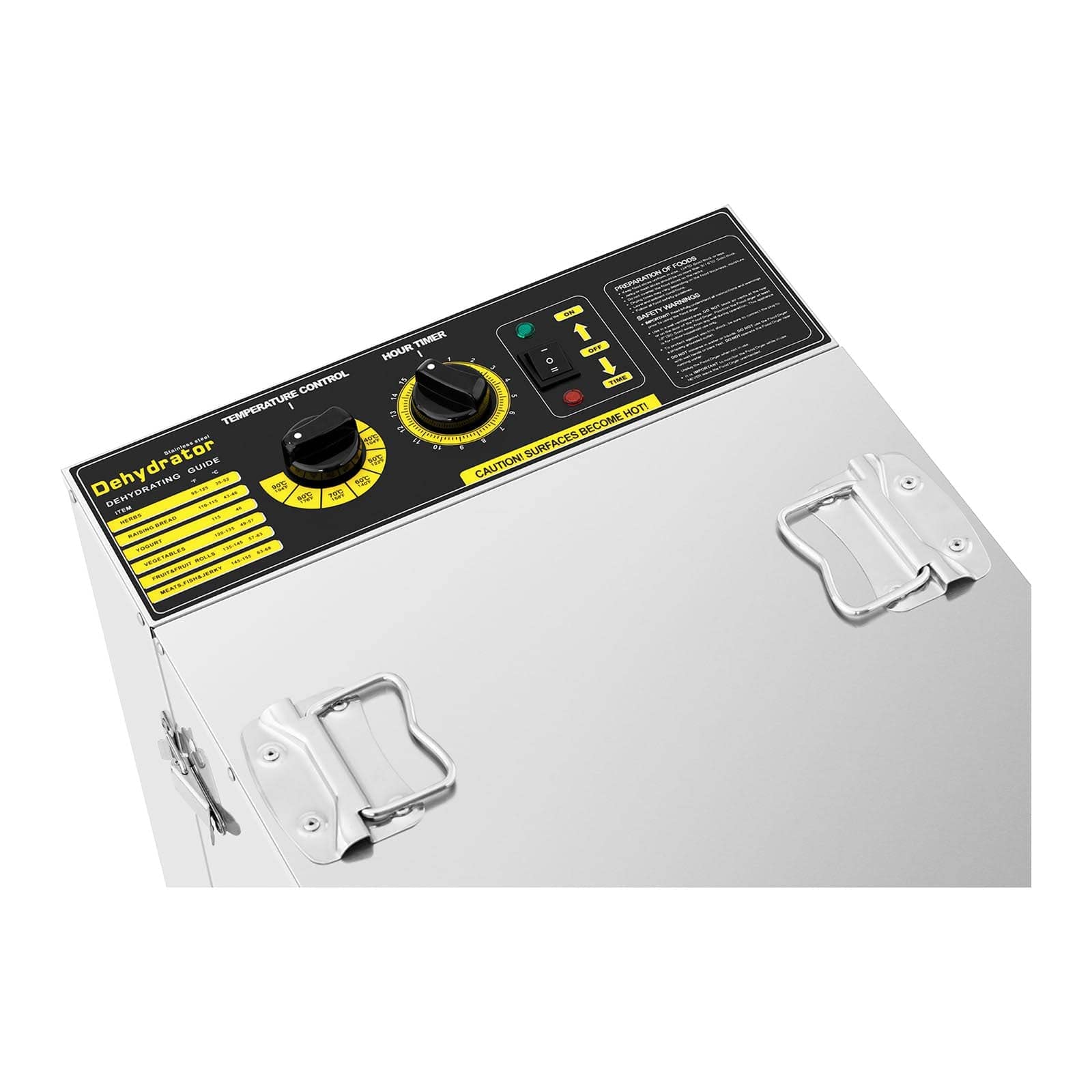 Royal Catering Deshidratador De Alimentos Máquina Secadora RCDA-1350/100S (Temporizador: 0-15 horas, Temperatura: 40-90 °C, 1500 W, 16 bandejas)